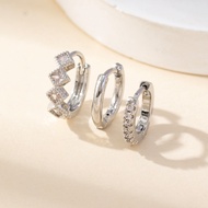 For Women Fashion Plated 3-piece Set Earrings Zircon 3-piece Set