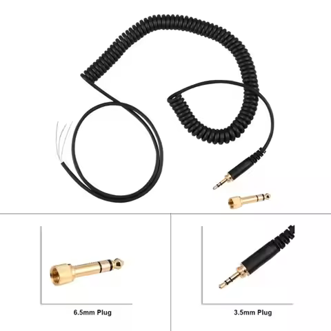 3.5MM 6.5MM Headphone Cable for Beyerdynamic DT770 DT 770 990 Pro​ Headset Adapter Replace Spring Co