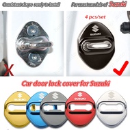 4pcs Stainless Steel Car Door Lock Cover for Kicks for Suzuki Carry Ertiga Xl7 Apv S-presso Baleno J