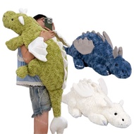 Cartoon Giant Flying Dragon Plush White Blue Snow Dragon Plush Dinosaur Pterosaur Plushie Toy Soft S