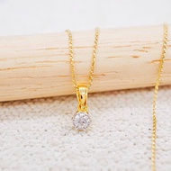 จี้เพชรแท้ 💎 ทองคำแท้9K (ทอง37.5%) เพชรแท้น้ำ100 เบลเยี่ยมคัต [9KPP750]