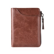 7svf Fashionable men's leather wallet RFID anti-theft men's business card holder men's money bag wallet men's zipper walletMen Wallets
