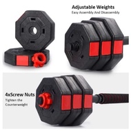 Dumbbell Set 15KG Dumbell Bumper Rubber Coated + 40CM Foam Connector
