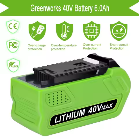 6.0Ah For Greenworks 40V Battery G-MAX for 29472 29462 29252 20202 22262 Cordless Power Tool 40V Li-