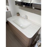 Imprint Rounded Corner Large Roman Oak Color Heat-Bent Integrated Basin Rock Plate Washstand Nordic 