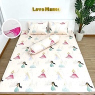 Drap chống thấm Cotton LoveMama chống thấm nước họa tiết công chúa mềm mại thoáng mát