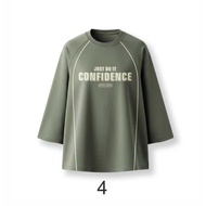 AMIABLY H0093-Blouse Font CONFIDENCE Tidak Perlu Tidak Panas digosok selesa dipakai harian