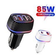 85W 2USB+2 Type C Fast Charge Car Charger QC3.0 Super Charging Adapter Mobile Phone Charger for Sams