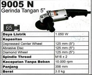 Original Makita 9005N Mesin Gerinda Gurinda Tangan 5" Made In Japan