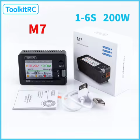 ToolkitRC M7 Balance Charger Discharger Multi Function Charger for 1-6S Lipo Battery RC Airplanes Fi