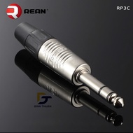 Jack 6.35mm, 6mm, 6.5mm Stereo Silver, genuine Rean RP2C - RP3C, Price for 1 piece.