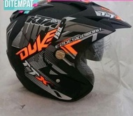 Helm Sepeda Motor SNI kaca R-Seven (Double visor) Duke orange