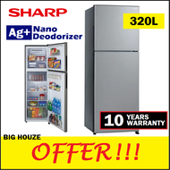 [FREE SHIPPING] Sharp 320L Refrigerator SJ325MSS Top Mount Freezer 2 Door Fridge Peti Sejuk SJ-325MSS