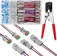 [Newest Version] JRready Deutsch DT Connector Kit IP68 Waterproof - 2 3 4 Pin Wire Harness Connector