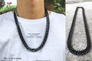 สร้อยคอBlack สีดำ 10มิล รุ่นนิยมขายดี necklace hiphop สแตนเลสแท้ Stainless แฟชั่นชาย แฟชั่นผู้หญิง 3