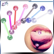 [EWY] 8PCS/Set Colorful Glitters Acrylic Barbell Ball Tongue Rings Piercing Jewelry PH