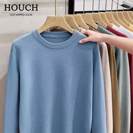HOUCH COD Slim Fit Pullover Collar Long Sleeve Round Neck Men Sweater