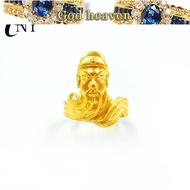 Pure yellow 916 gold true 916 gold sand 916 gold Guan Gong ring yellow 916 gold thick 916 gold men's open ring salehot