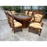 MEJA MAKAN GANDUNG 6 KERUSI/8 KERUSI/MEJA MAKAN KAYU JATI/TEAK WOOD DINNING TABLE/ GANISA MEJA MAKAN