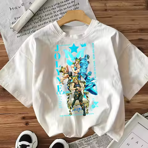 Jojo Bizarre Adventure Steel Ball Run Tshirt Women High Quality Cotton Y2k Top Tees Street Paste Psy