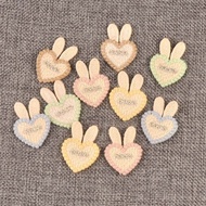 10Pcs/bag 3.5x2.6cm  Multicolor Cute Rabbit Patches For Clothes Embroidered Sewing Accessroies DIY D