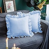 Microfiber Ruffle Pillow Shams Set of 2, 26X26 - Solid Ruffled Fringe Design Pillow Covers 26X26 Sof
