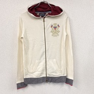 POLO JEANS COMPANY 全拉鍊連帽衫/衛衣，白色，M 碼（古著）