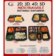 ●♕(5 pcs) 1,200 ML 4 and 5 division Bento box Microwavable plastic food container / food Storage