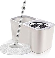 Spin Mop and Bucket Set Floor Magic Wring Spin Mop Bucket Set Rotating Spinning Dry Heads for Home Kitchen Bedroom Decoration