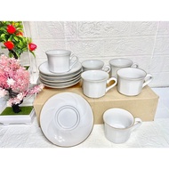 6 sets of plain square cups/6 sets of square ceramic cups/6 sets of square striped cups