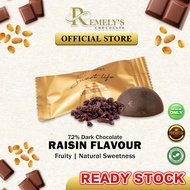 Remely’s Chocolate 🍫 Raisin Flavour 72 Dark Chocolate Individual Packing Pure Cocoa Butter Coklat Viral 葡萄干黑巧克力