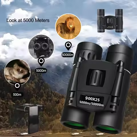 900/1000x25 HD Powerful Binoculars 9000M Long Range Folding Mini Telescope FMC Optics For Hunting Sp