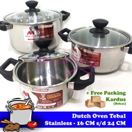 Stainless Steel Pan + Glass Lid Dutch Oven/ 16CM 18CM 20CM 22CM 24CM
