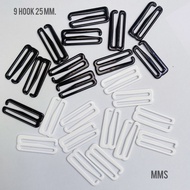 9 hook Number 9 Swimsuit Width 25 Mm. 2.5 Cm. White Black 1 Pack 12 Pieces