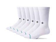 Icon Crew Socks - 6-Pack – Crew Length – Medium Cushioning – Ribbed Cuff – Blended Fabric