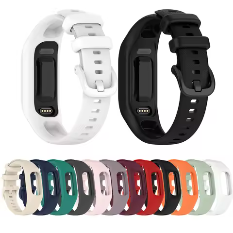 Watchband for Garmin Vivosmart 5 Strap with Case Sport watch band Soft Silicone wrist bezel frame Fo