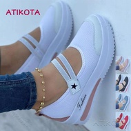 Atikota ผู้หญิงแพลตฟอร์ม2022ฤดูร้อนรองเท้าผ้าใบขนาดบวกตาข่ายระบายอากาศไม่ลื่นรองเท้ากีฬาสุภาพสตรี