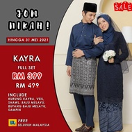 STOK FULL SET BAJU PENGANTIN | BAJU KAHWIN | BAJU NIKAH NAVY BLUE - KAYRA MRE .