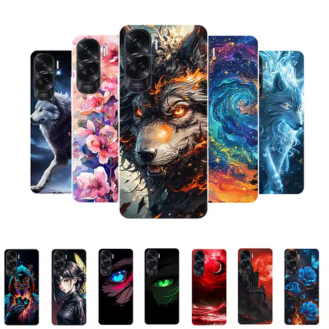 For Honor 90 Lite Case 90Lite Wolf Painted Cover Shockproof Soft Silicone Phone Case For Honor 90 Li