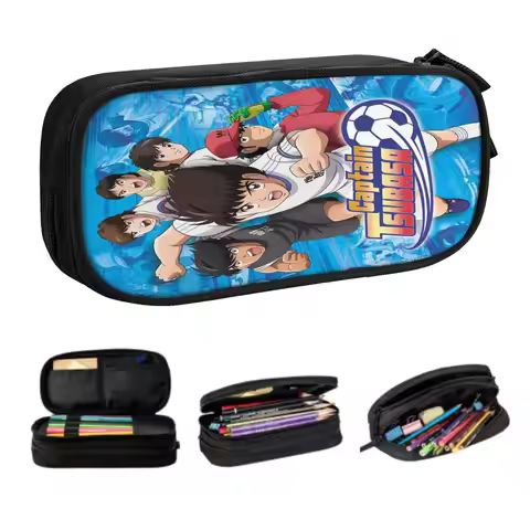 Customized Japan Football Manga Captain Tsubasa Kawaii Pencil Cases Boys Gilrs Large Capacity Pencil