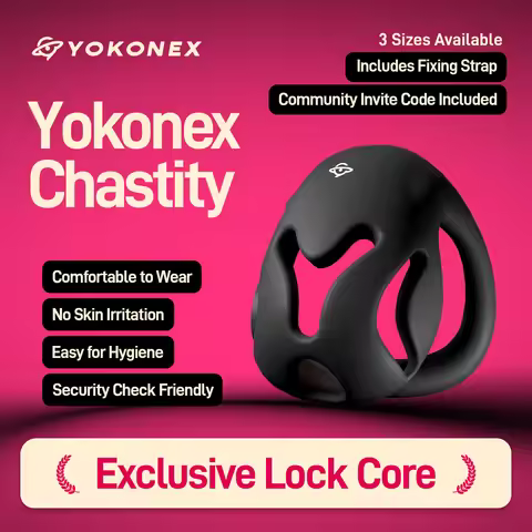 YoKoNex men chastity lock male chastity cage black chastity device breathable ergonomic men intimate