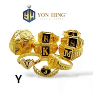 Cincin Huruf Y Pelbagai Saiz 11.5 13.5 Emas 916 Yon Hing