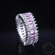 HILARY JEWELRY Accessories Crystal 925 Diamond Perempuan 純銀戒指 Perak Adjustable Original Sterling Silver Fashion Cincin For Korean Women Pink Row Ring R2217