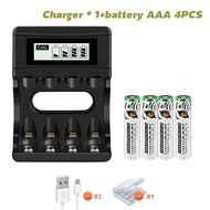 PALO Charger 4 ช่องใส่แบตเตอรี่ 1.5V AA AAA แบตเตอรี่ Li-ion แบบรีชาร์จพร้อมจอแสดงผล LCD Smart Fast 