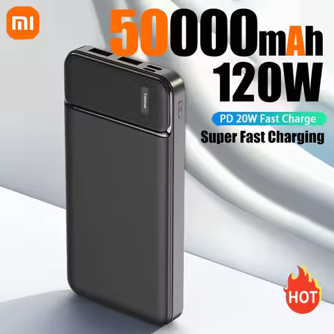 Xiaomi 50000mAh PowerBank 120W Portable Super Fast Charger External Battery PowerBank High Capacity 