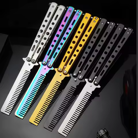 Portable Folding Butterfly Comb CSGO Balisong Trainer Stainless Steel Pocket Practice Training Tool 