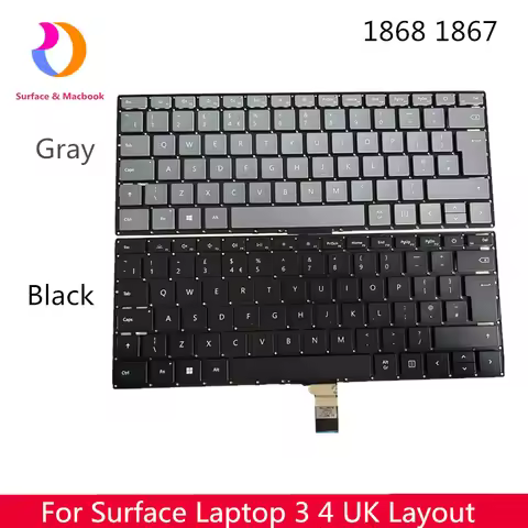 NEW Original For Surface Laptop 3 4 Keyboard UK Layout 1868 1867 1872 1873 1950 1951 1958 1979 13.5 