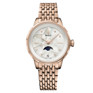 MIDO RAINFLOWER MOONPHASE นาฬิกาข้อมือผู้หญิง QUARTZ (M043.023.33.106.00 กระจกแซฟไฟร์ มีกลไกบอกข้างขึ้นข้างแรม)