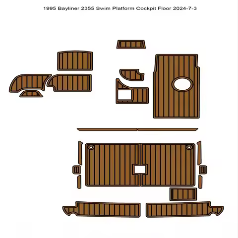 1995 Bayliner 2355 Swim Platform Cockpit Pad Boat EVA Foam Faux Teak Deck Floor Mat SeaDek Gatorstep