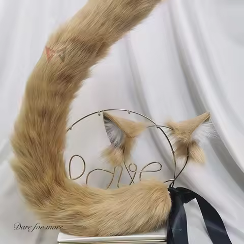 New Nekopara Cat Ears Hairhoop Tail Set For Cosplay Costume Accessories Handmade Work Headwear Headb